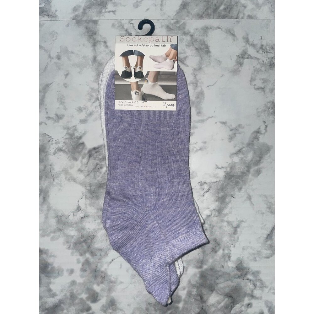 NWT Sockopath Low Cut Women's Socks Size 4-10 (Purple/White) [pack 1]